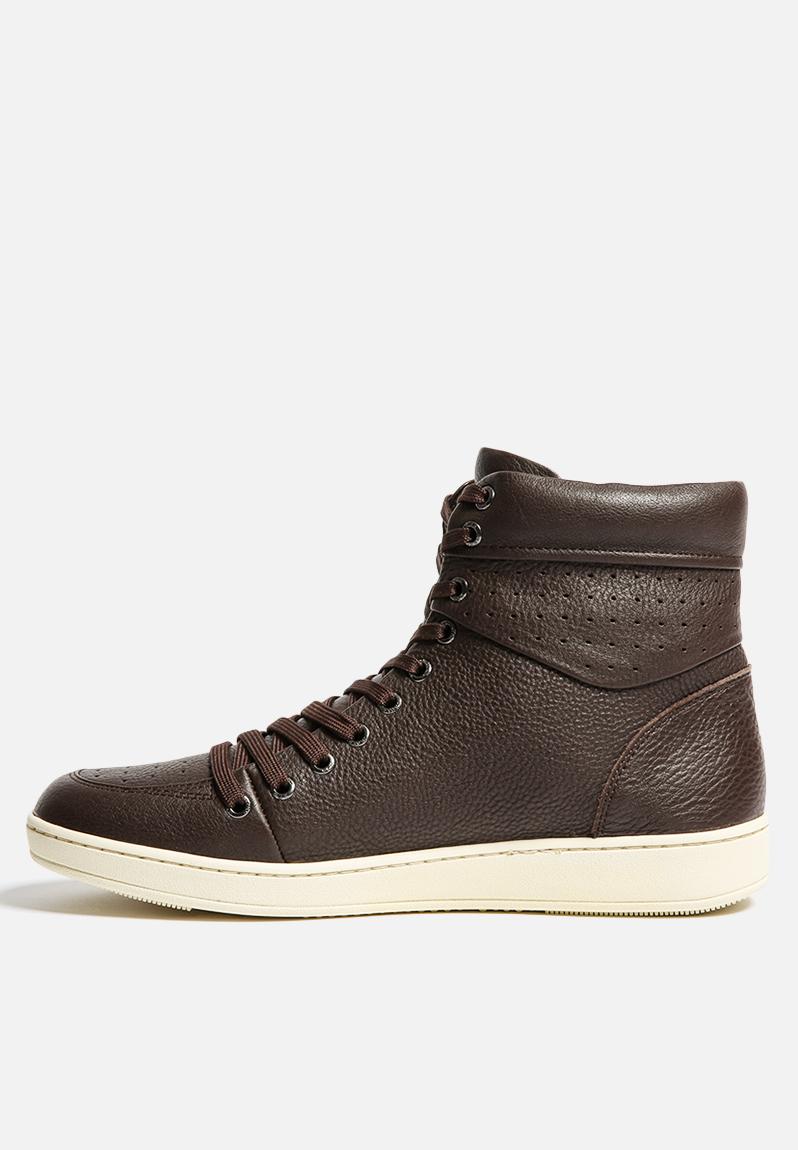 LEATHER HITOP 91260176 BROWN Travel Fox Sneakers